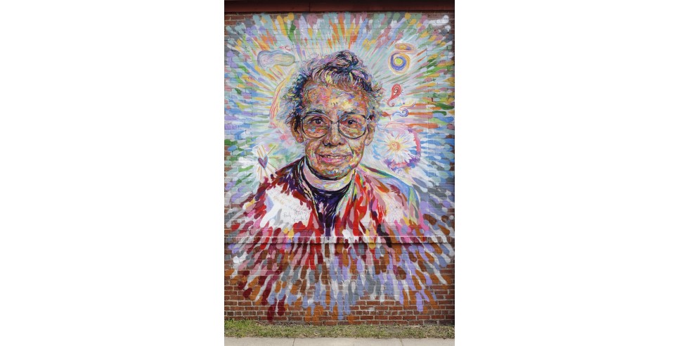 The Pauli Murray in the World mural was created as a part of the Face Up Project led by artist Brett Cook. in Durham, NC. 